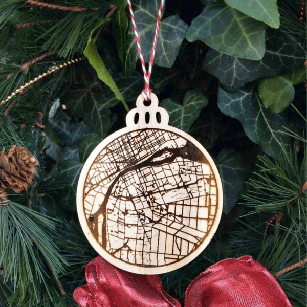 Wooden Ornament -Windsor + Detroit