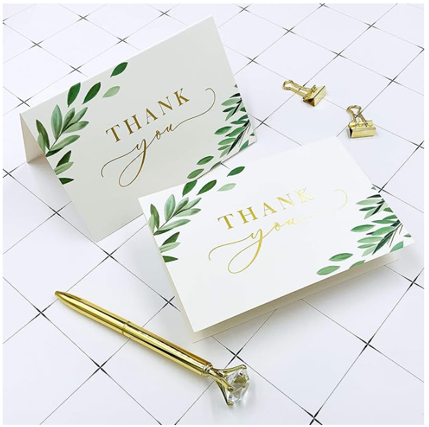 Thank you cards & Velvet Envelopes: Handwritten Note
